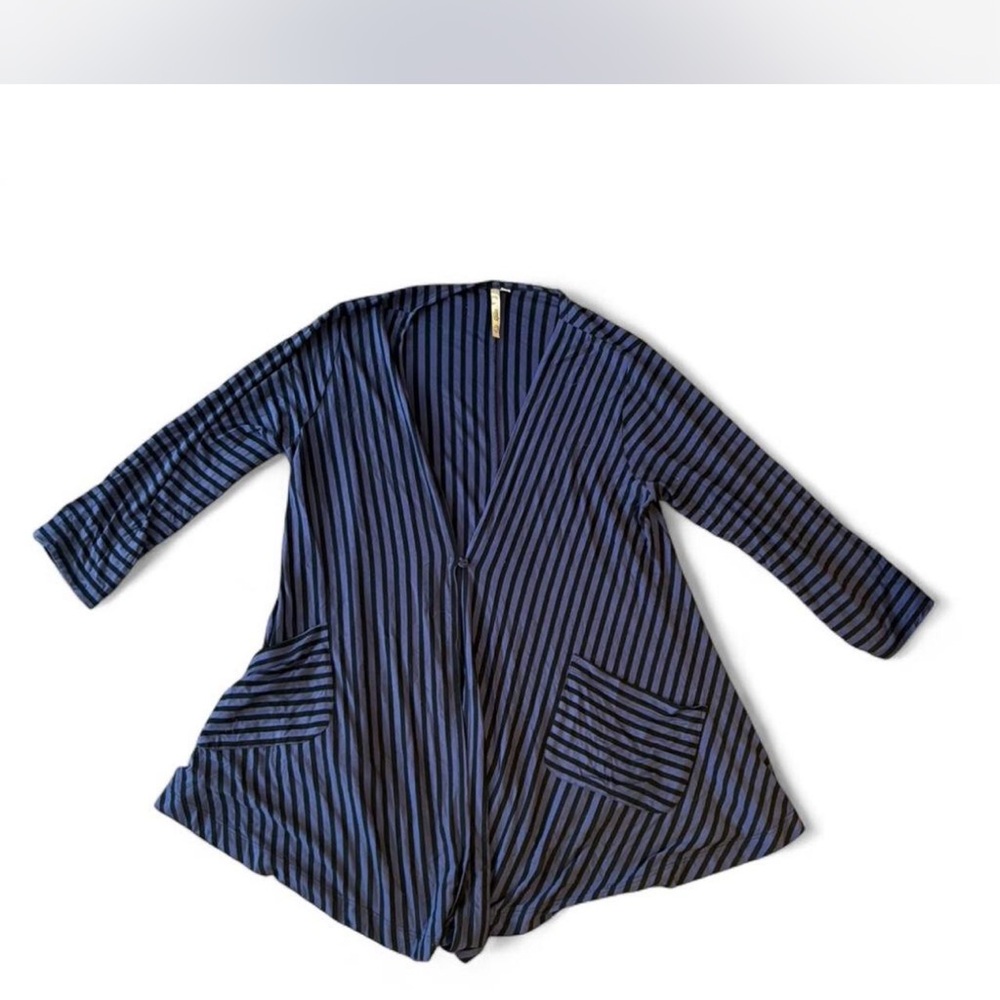 Striped Blue and Black Cardigan